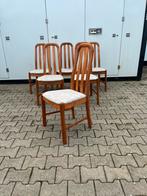 6 vintage massief teak eetkamerstoelen deens jaren 70, Huis en Inrichting, Stoelen, Ophalen of Verzenden, Zo goed als nieuw, Bruin