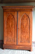 Prachtige strakke antieke mahonie houten poortkast., Antiek en Kunst, Verzenden