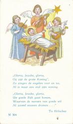 6 Prachtige kinderdevotieprentjes - gedicht van To Holscher, Ophalen of Verzenden, Zo goed als nieuw, Kaart of Prent, Christendom | Katholiek