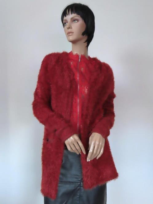 EKSEPT Geweldig Lang Rood Harig Vest S 36, Kleding | Dames, Truien en Vesten, Zo goed als nieuw, Maat 36 (S), Rood, Ophalen of Verzenden