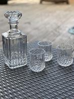 karaf en 3 whisky glazen kristal, Antiek en Kunst, Antiek | Glas en Kristal, Ophalen