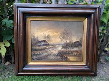 Petrus Antonius Brouwer landschap olieverf  beschikbaar voor biedingen