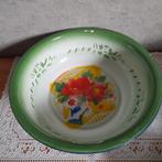 Brocante emaille schaal / kom bloemen diam 30 cm, Antiek en Kunst, Antiek | Emaille, Ophalen of Verzenden