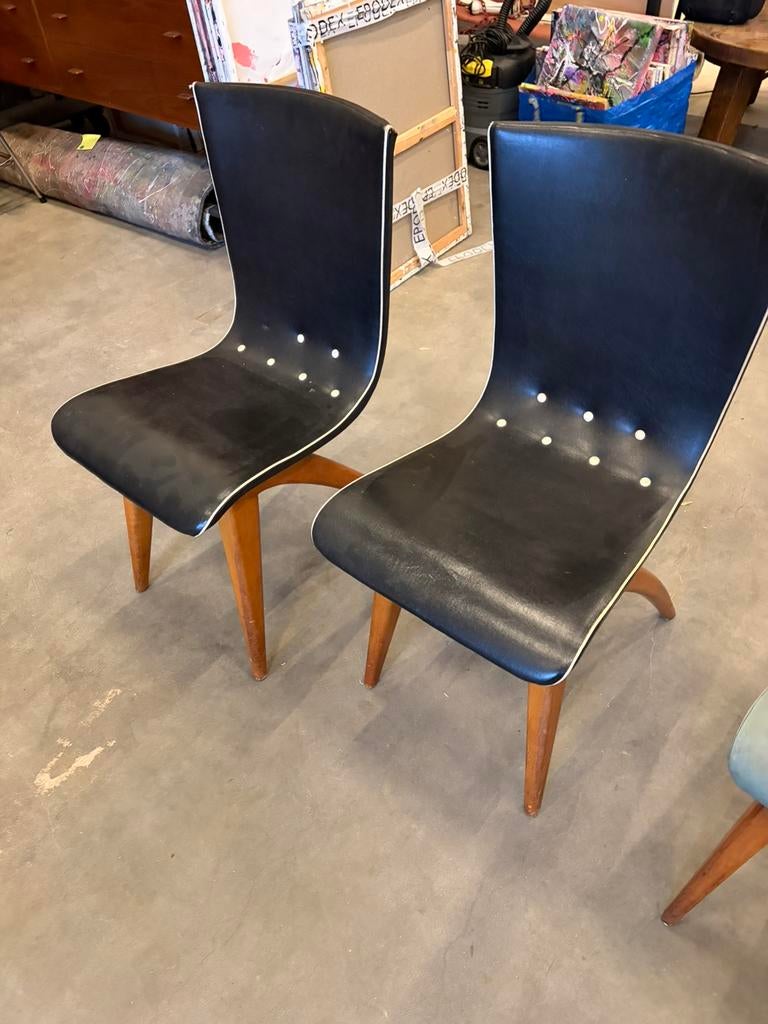 3 stoelen G.J. van Os. Swing stoel, Verzenden, Gebruikt, Zwart, Drie