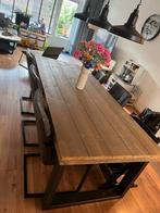 Eetkamertafel met 6 stoelen, Huis en Inrichting, Stoelen, Ophalen, Gebruikt, Zwart, Vijf, Zes of meer stoelen