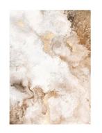 Set 2 posters in houten frame 70x100 cm Golden Flow, Ophalen of Verzenden, Zo goed als nieuw, Schilderij, Minder dan 50 cm