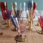 Lucky Vintage gekleurde vintage harlekijn glazen, Verzamelen, Glas en Borrelglaasjes, Ophalen, Overige typen, Zo goed als nieuw