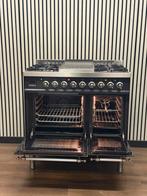 Luxe Boretti Fornuis antraciet/chroom 5 pits Frytop 90 cm, Witgoed en Apparatuur, Fornuizen, Fornello Esperta, Fornello Esperta