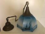 Art Deco Hanglamp met Boten, Ophalen of Verzenden, Gebruikt, Glas, Minder dan 50 cm