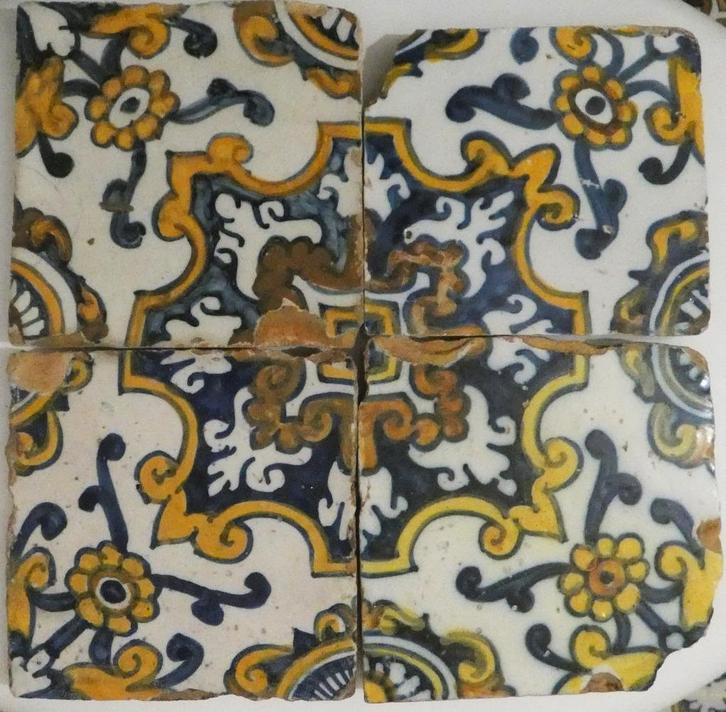 Portugese tegel, 17e eeuw, Antiek en Kunst, Antiek | Keramiek en Aardewerk, Verzenden