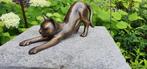 POES STREKT / BRONZEN BEELD, Ophalen of Verzenden, Nieuw, Hond of Kat, Beeldje of Figuurtje
