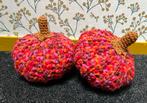 2 in 1 koop Pompoenen gehaakte kalebassen gemeleerd 14cm, Kinderen en Baby's, Speelgoed | Knuffels en Pluche, Ophalen of Verzenden