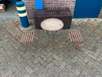 Tuinset: Tafel & 2 Inklapbare Stoelen bistroset beschikbaar voor biedingen