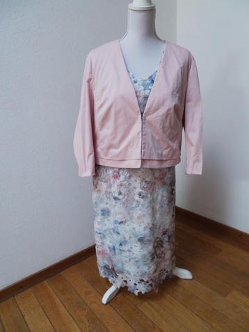 C65 GERRY WEBER aparte jurk + jasje blauw roze 46	 beschikbaar voor biedingen