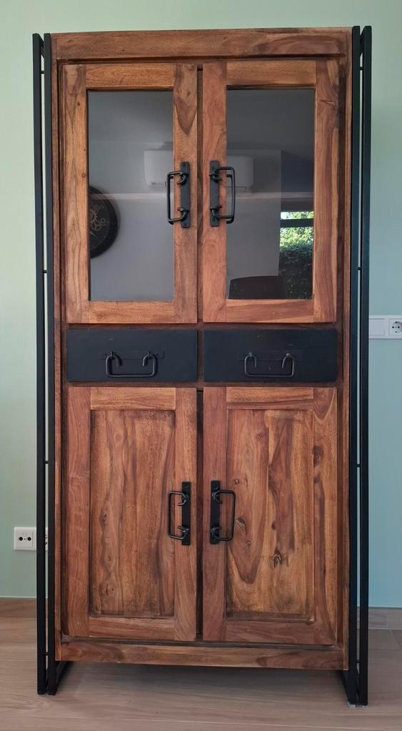 Buffetkast acaciahout, Huis en Inrichting, Kasten | Buffetkasten, Gebruikt, 25 tot 50 cm, Metaal, Ophalen