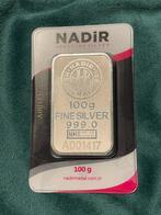 100 gram Nadir zilverbaar, Postzegels en Munten, Edelmetalen en Baren, Ophalen of Verzenden, Zilver