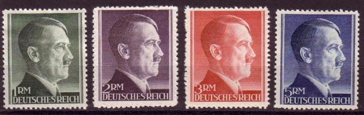 Set Hitler Zegels uit 1942 (DR 799-802), Verzamelen, Militaria | Tweede Wereldoorlog, Overige soorten, Duitsland, Verzenden