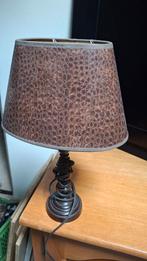 Leuke bruine lamp met structuur, Gebruikt, Ophalen of Verzenden, Metaal, Minder dan 50 cm