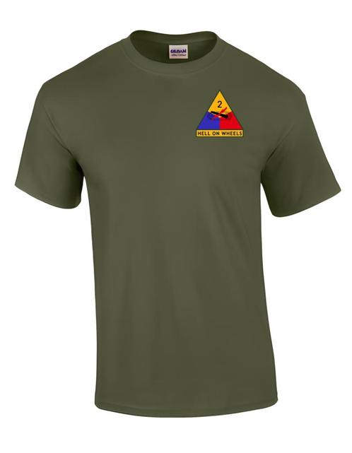 T- Shirt US Armored Division WW2, Kleding | Heren, T-shirts, Nieuw, Maat 52/54 (L), Groen, Ophalen of Verzenden