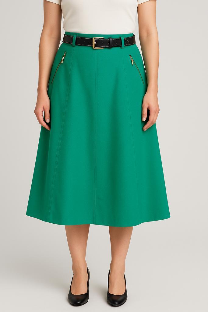 Basler lange rok - groen groene met riem - Nieuw 42 L eu, Kleding | Dames, Rokken, Nieuw, Maat 42/44 (L), Groen, Ophalen of Verzenden