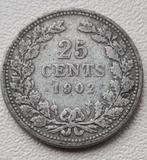 25 cent 1902, Postzegels en Munten, Munten | Nederland, Zilver, 25 cent, Ophalen of Verzenden, Koningin Wilhelmina