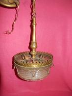 antieke messing hang lamp unic oud, Antiek en Kunst, Ophalen of Verzenden