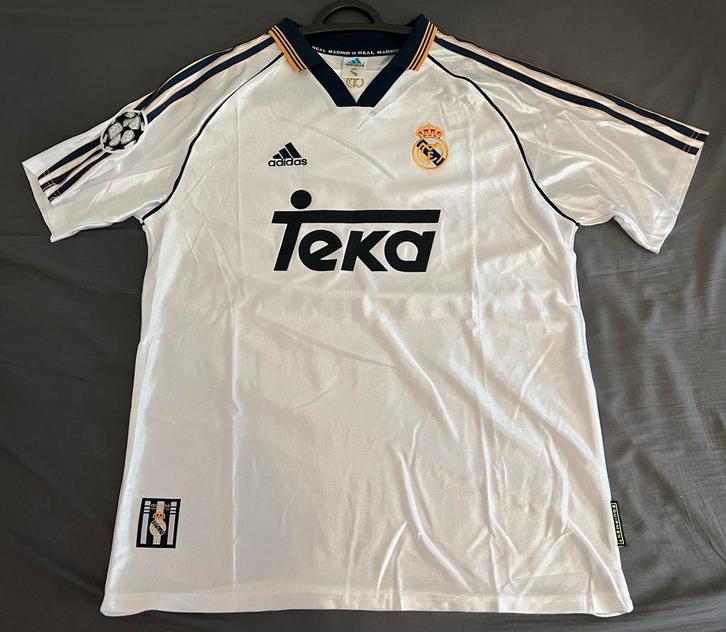 Adidas Real Madrid Retro Shirt 99 00 Thuis XL L 1999 2000, Kleding | Heren, Sportkleding, Nieuw, Voetbal, Wit, Ophalen of Verzenden