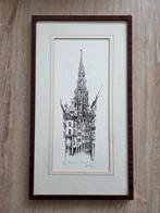 Brussel stadhuis (Pukman) 43 x 24, Antiek en Kunst, Kunst | Etsen en Gravures, Ophalen of Verzenden