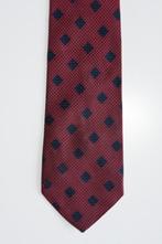 100% zijden John Comfort stropdas bordeaux & blauw, Kleding | Heren, Stropdassen, Ophalen of Verzenden, Zo goed als nieuw, Met patroon