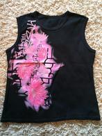 Zara zwart roze korte top kroptop tanktop singlet maat S, Nieuw, Ophalen of Verzenden, Zara, Zwart