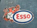 Emaille reclamebord esso tijger, Verzamelen, Merken en Reclamevoorwerpen, Ophalen of Verzenden, Gebruikt, Reclamebord