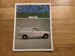 Simca 1100 bestel Leaflet 1968, Ophalen of Verzenden, Gelezen, Overige merken