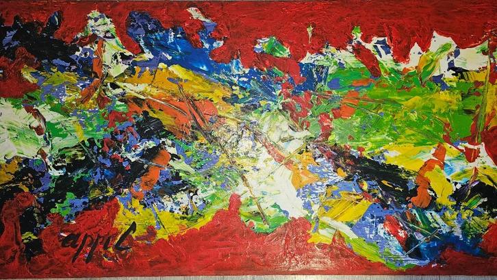 Groot olie werk van Karel Appel, Antiek en Kunst, Kunst | Schilderijen | Klassiek, Ophalen