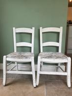 Twee witte kinderstoeltjes met rieten zitting, Huis en Inrichting, Ophalen, Gebruikt, Wit, Twee