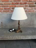 Prachtige antieke bronzen tafellamp met kap., Antiek en Kunst, Antiek | Lampen, Ophalen of Verzenden