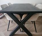 Zwarte Eiken Houten Eettafel, Huis en Inrichting, Tafels | Eettafels, Ophalen, 100 tot 150 cm, 50 tot 100 cm, Zo goed als nieuw