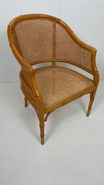 Giorgetti vintage faux bamboo fauteuil rotan stoel bruin, Ophalen of Verzenden
