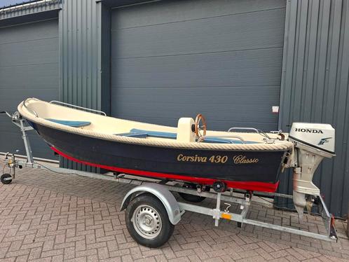 Prachtige Corsiva 430 + Honda 8PK 4 Takt, Watersport en Boten, Sloepen, Gebruikt, Tot 10 pk, 3 tot 6 meter, Buitenboordmotor, Benzine