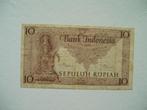 1413. Indonesia, 10 rupiah 1952 Goddes Prajnaparamita., Verzenden, Zuidoost-Azië, Los biljet