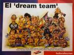 Poster van karikatuur van het dream team van johan cruijff., Verzamelen, Verzenden, Rechthoekig Liggend, Zo goed als nieuw, Sport
