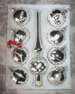 Oude piek en kerstbal in originele doos nr 59 handbesch, Diversen, Kerst, Ophalen of Verzenden, Gebruikt