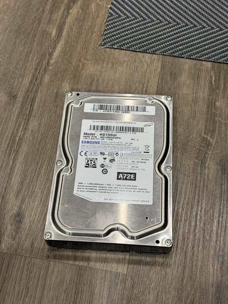 1.5TB Samsung SATA HDD, Computers en Software, Harde schijven, Zo goed als nieuw, Desktop, Intern, HDD, SATA, Verzenden
