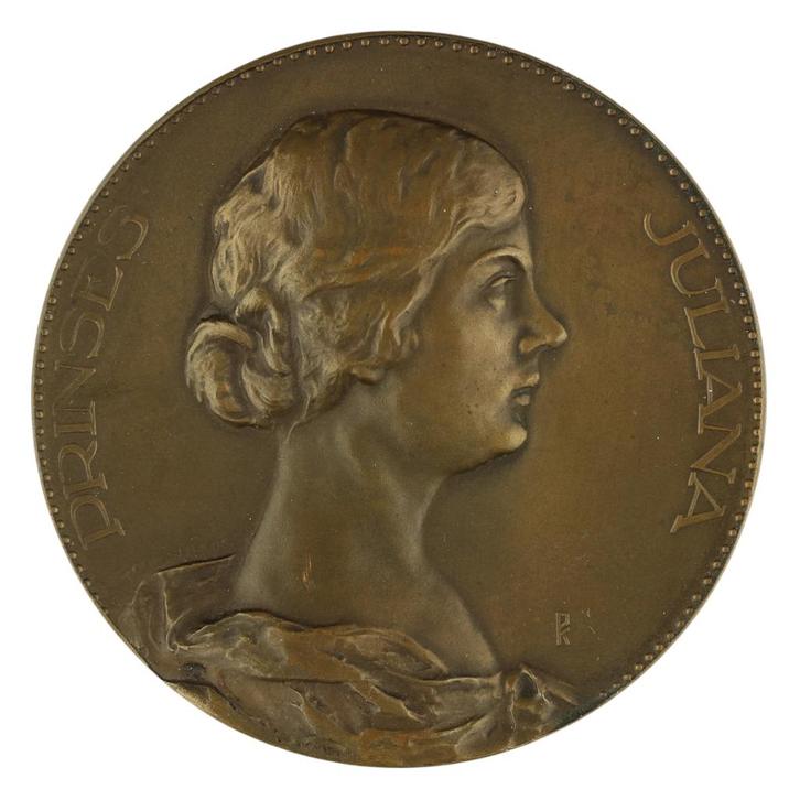 Penning VPK 1927 Toon Dupuis : Prinses Juliana, Postzegels en Munten, Penningen en Medailles, Brons, Nederland, Verzenden