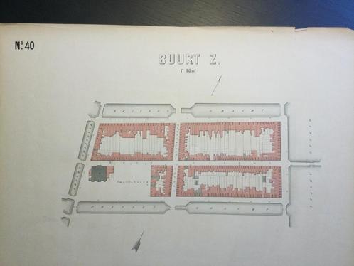 AMSTERDAM Centrum, Amstelveld e.o., 1876., Antiek en Kunst, Kunst | Etsen en Gravures, Verzenden