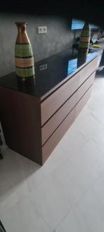 Mooie ikea malm ladekast met glasplaat, Ophalen, 5 laden of meer, 150 tot 200 cm, Zo goed als nieuw