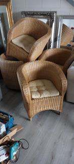 4 rieten  stoelen, Huis en Inrichting, Fauteuils, Ophalen of Verzenden, Gebruikt, 75 tot 100 cm, 50 tot 75 cm