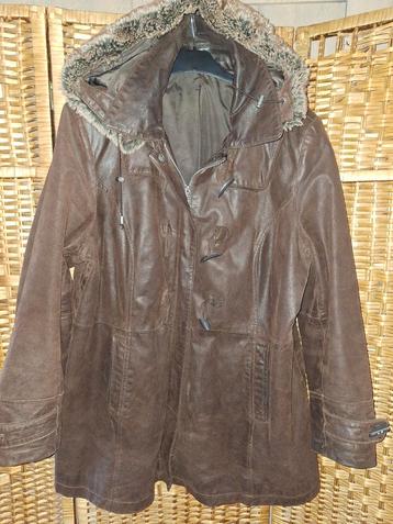 Leren jas Yessica  met capuchon 42/44/ beschikbaar voor biedingen