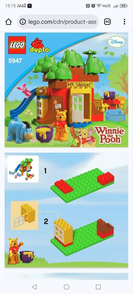 Lego Duplo 5947 Winnie de Poeh Boomhuis, Kinderen en Baby's, Speelgoed | Duplo en Lego, Gebruikt, Duplo, Complete set, Ophalen of Verzenden