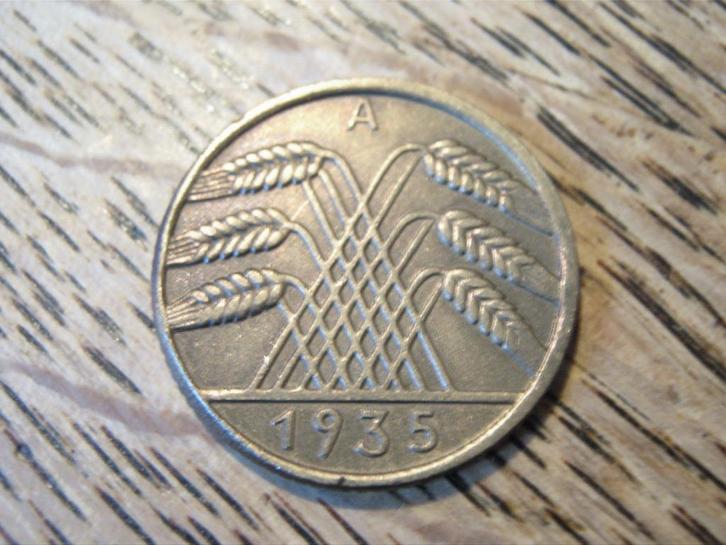 Nazi-Duitsland 10 Reichspfennig 1935, Berlijn #221, Postzegels en Munten, Munten | Europa | Niet-Euromunten, Losse munt, Duitsland