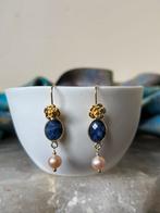 Saffier Akoya zoutwater parel beschermt geluk inzicht uniek, Sieraden, Tassen en Uiterlijk, Oorbellen, Blauw, Nieuw, Ophalen of Verzenden